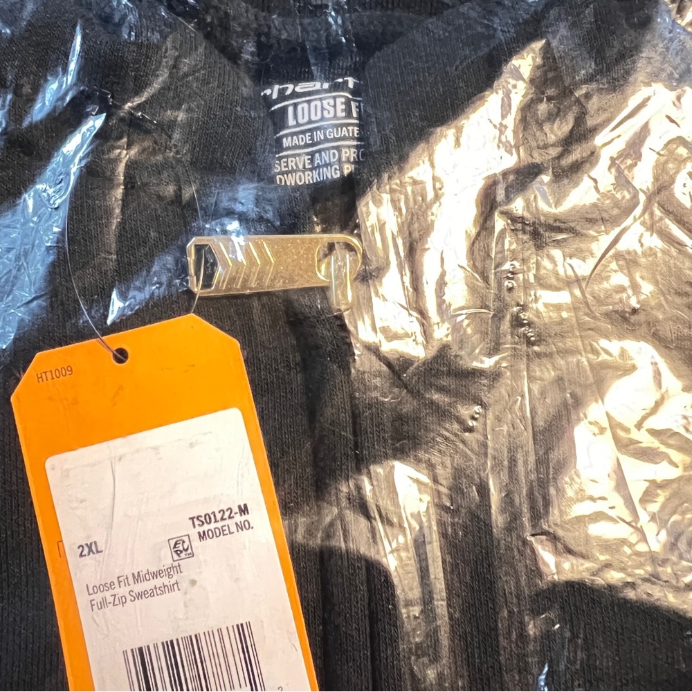 Carhartt Sweatshirt Hoodie LOOSE FIT MIDWEIGHT FULL-ZP BLK New In Bag XXL Reg - Picture 3 of 4